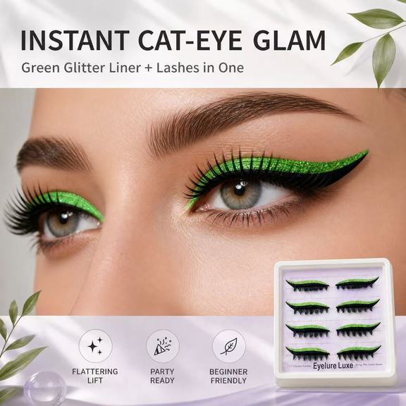 Four pairs of green eyeshadow
